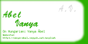 abel vanya business card